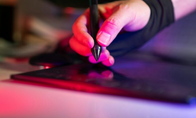 Digital artist workspace illustrative image